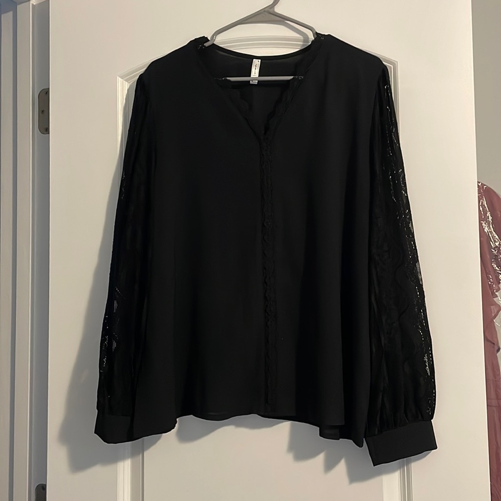 Chiffron long sleeve lace blouse